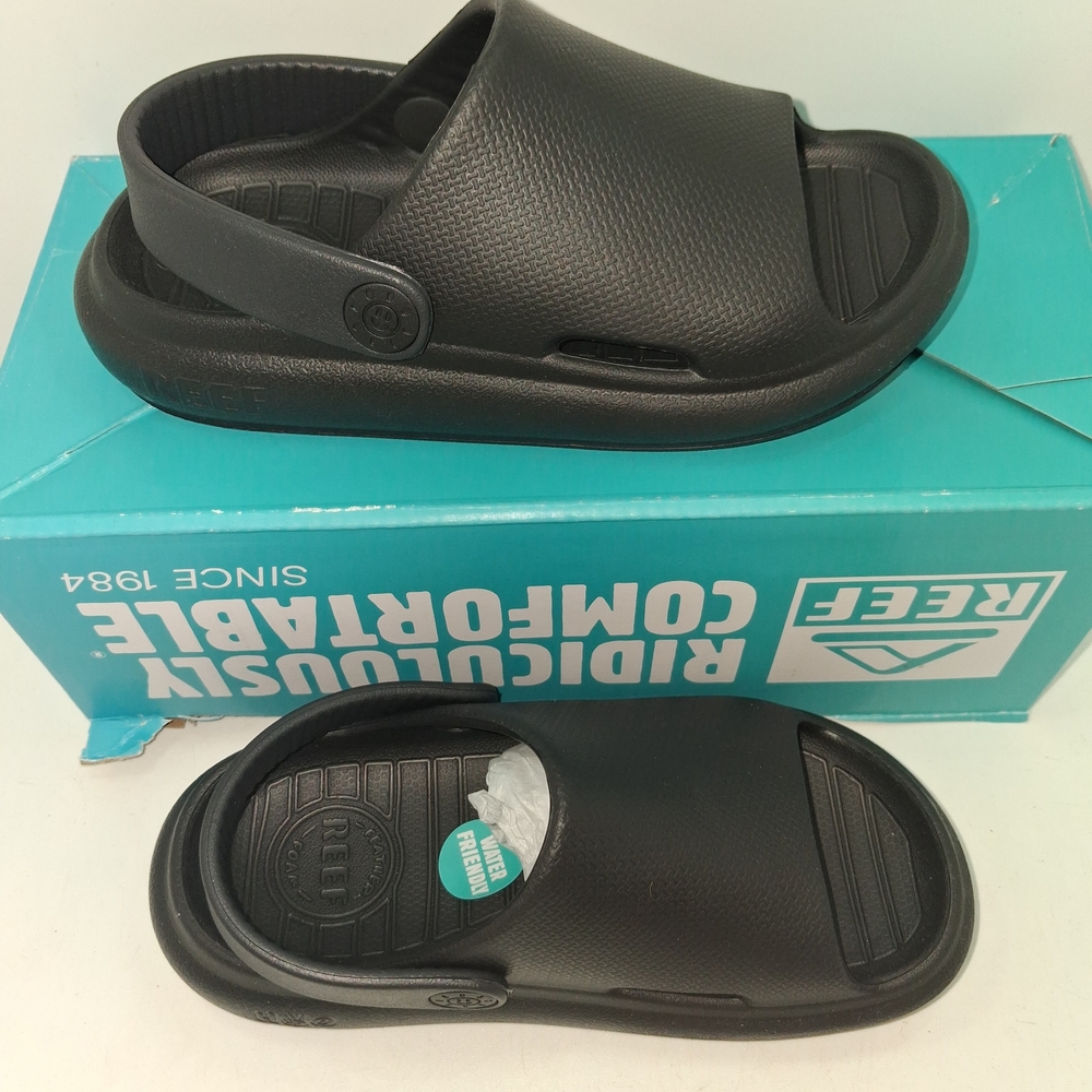 Reef Black Slip-On Comfort Slides with Heel Strap - Picture 2 of 10